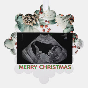 Custom First Christmas Expecting Photo Ornament