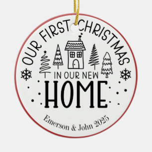 Custom First Christmas New Home Ceramic Tree Decoration