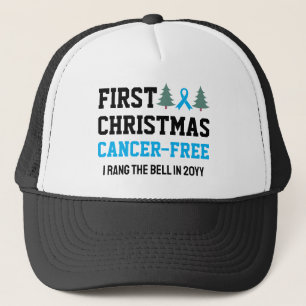 Custom FIRST CHRISTMAS Prostate Cancer Free  Trucker Hat