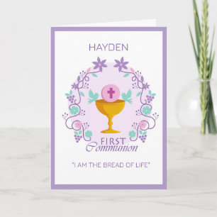 Custom First Communion Blessings Card