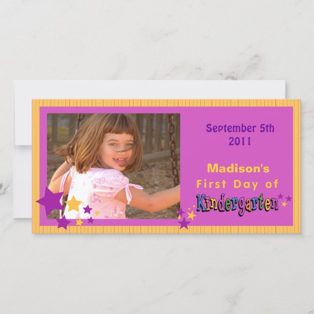 Custom First Day of Kindergarten Personalised (Front)