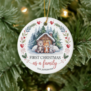 Custom First Family Christmas Ceramic Tree Decoration