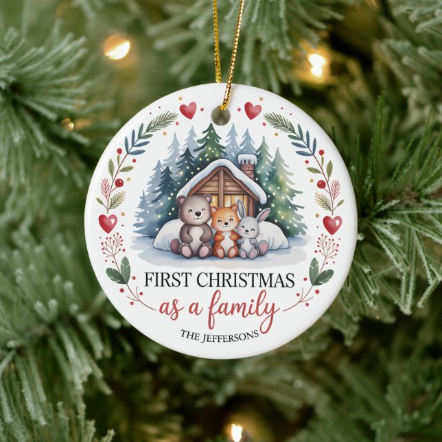 Custom First Family Christmas Ceramic Tree Decoration (Tree)