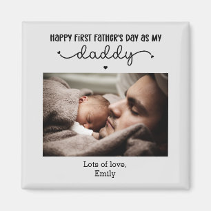 Custom First Father's Day Cute Minimalist Magnet