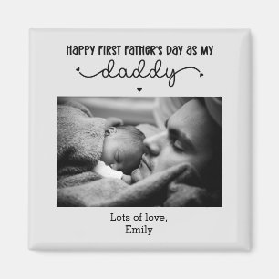 Custom First Father's Day Cute Minimalist Magnet