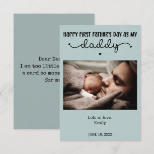 Custom First Father's Day Cute Minimalist Photo Card