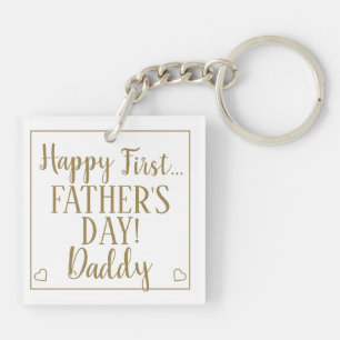 Custom First Fathers Day Photo Daddy Key Ring