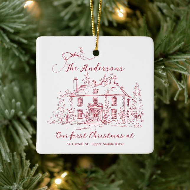 Custom First Home Christmas Ornament (Tree)