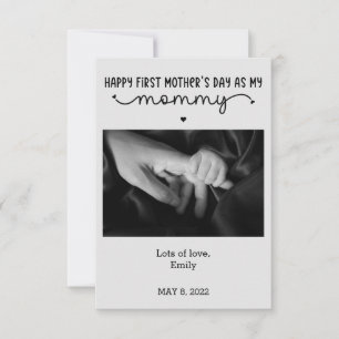 Custom First Mother's Day Cute Minimalist Card