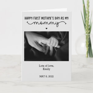 Custom First Mother's Day Cute Minimalist Photo Card