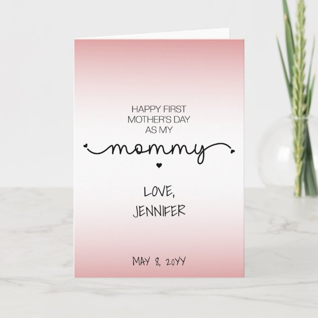 Custom First Mother's Day New Mummy Keepsake Gifts Card (Front)