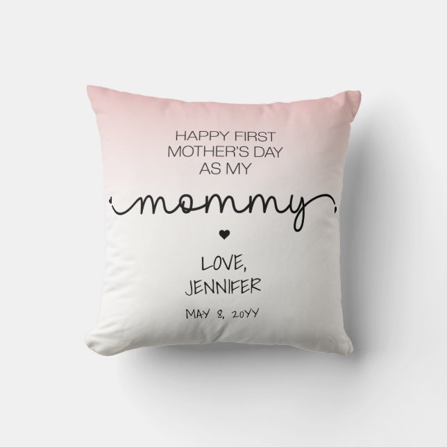 Custom First Mother's Day New Mummy Keepsake Gifts Cushion (Front)