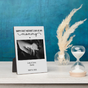 Custom First Mother's Day Photo Cute Minimalist Plaque