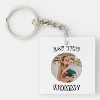 Custom First time 1st Mum Mummy Mother's card Key Ring