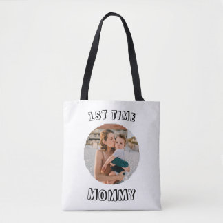 Custom First time 1st Mum Mummy Mother's card Tote Bag