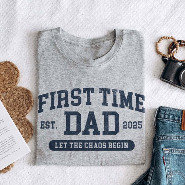 Custom First Time Dad Funny New Dad Father's Day T-Shirt (Creator Uploaded)