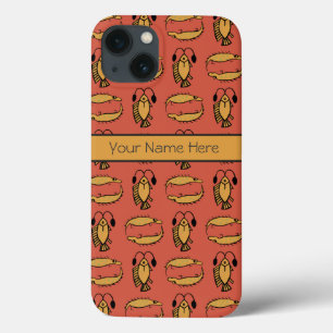 Custom Fish Crocodile Egyptian Tribal Red Yellow iPhone 13 Case