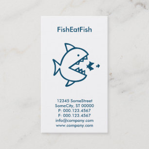 custom fish eat fish business business card