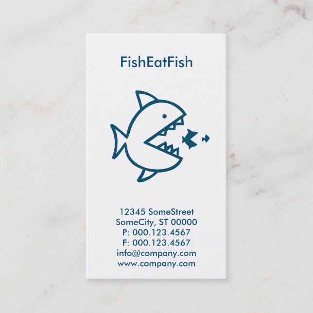 custom fish eat fish business business card (Front)