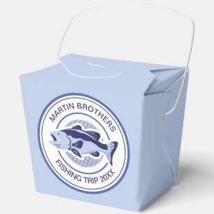 Custom Fisherman Party Blue Bass Fish Favour Box
