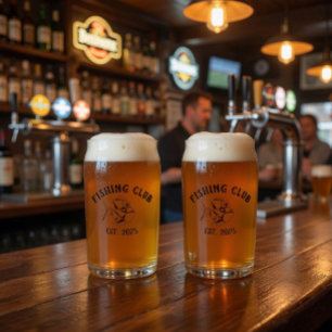 Custom Fishing Club Can Glass