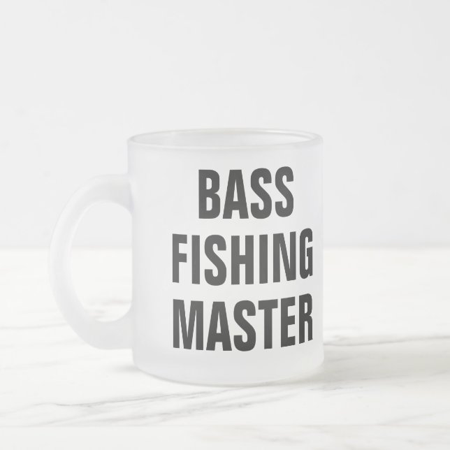 Custom Fishing Frosted Glass Coffee Mug (Left)