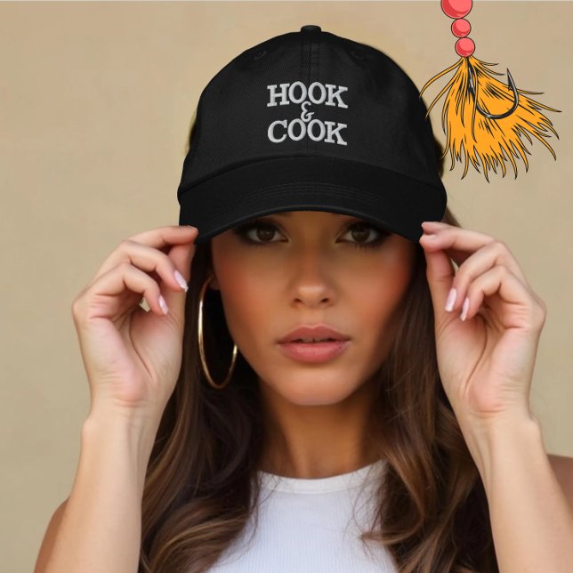 Custom Fishing Hook & Cook Gift for Anglers Embroidered Hat (Creator Uploaded)