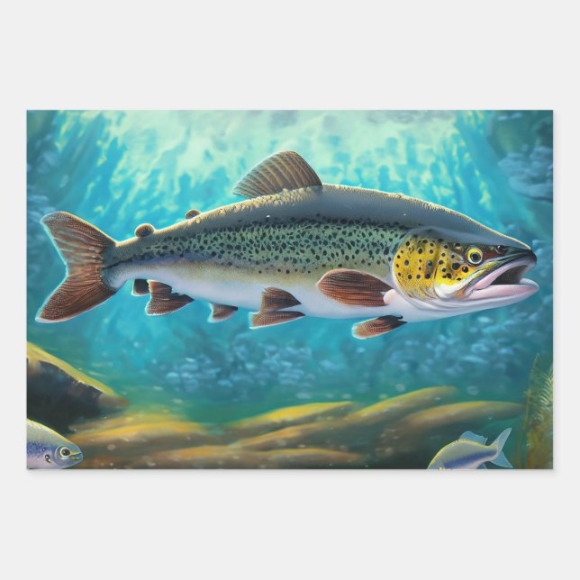 Custom Fishing Wrapping Paper – Personalised Gift  (Front 2)