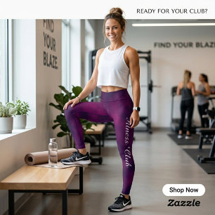 Custom Fitness Club Plum Noir Leggings Elegant