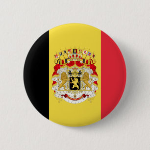 Custom Flag of Belgium Black Yellow Red  6 Cm Round Badge