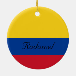 Custom Flag of Colombia Yellow Blue Red Ceramic Tree Decoration