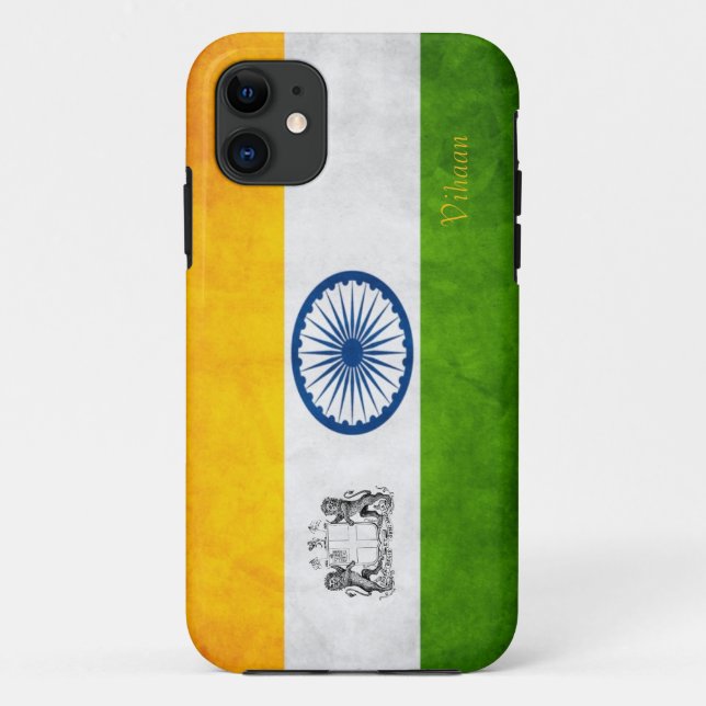 Custom Flag Of India iPhone Case (Back)