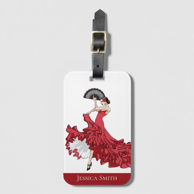 Custom Flamenco Luggage Tag (Front Vertical)