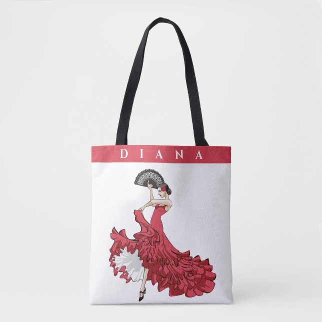 Custom Flamenco Shopping Tote (Front)