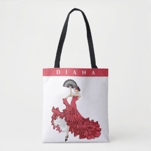 Custom Flamenco Shopping Tote Bag