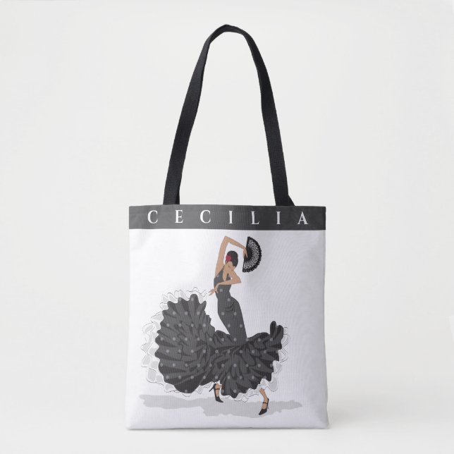 Custom Flamenco Shopping Tote Bag (Front)