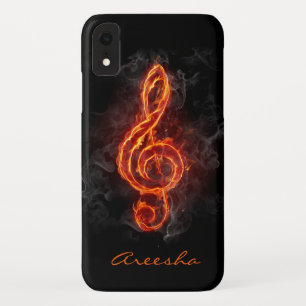 Custom Flaming Music Note iPhone XR Case
