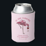 Custom Flamingo 50th Birthday 50 and Fabulous Can Cooler<br><div class="desc">Cute personalised 50th birthday party flamingo gag can cooler. Add your name and message by clicking on the "Personalise" button to create a unique party swag for your celebration. Makes a perfect keepsake for guests to remember this special milestone.</div>