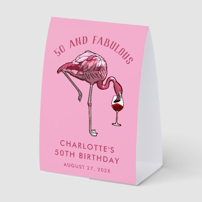 Custom Flamingo 50th Birthday Novelty Swag (Front)