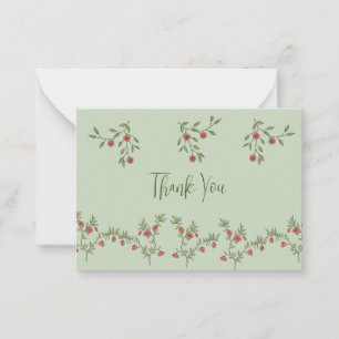 Custom Flat Note Cards Thank You Floral Botanical