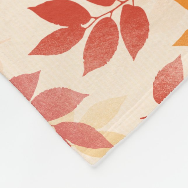 Custom Fleece Blanket Autumn Leaves Pattern (Corner)