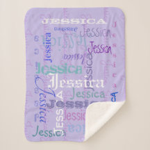 custom Fleece name blanket purple: