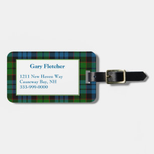 Custom Fletcher Tartan Plaid Luggage Tag