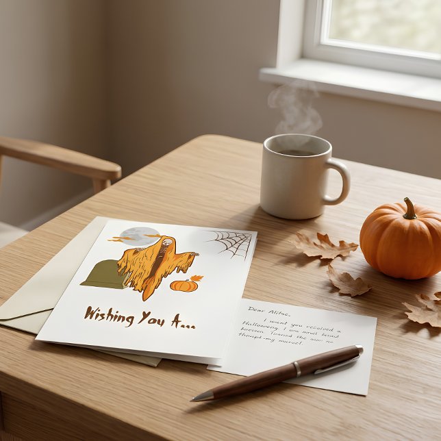 Custom Flirting Spooky Skeleton Funny Halloween Card (Creator Uploaded)