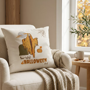 Custom Flirty Skeleton Funny Pumpkin Halloween Cushion