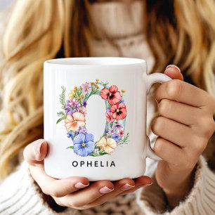 Custom Floral Alphabet Mug Gift for Mum and Kids