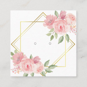 Custom Floral Art Deco Stud Earring Display Cards