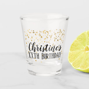 Custom Floral Birthday Favour Shot Shot Glass