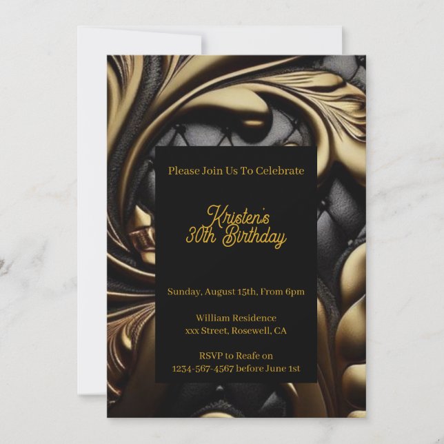 Custom Floral Birthday Invitation (Front)