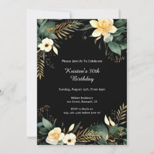 Custom Floral Birthday Invitation